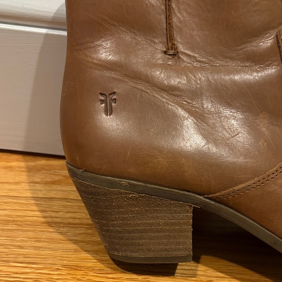 Frye - Women’s Brown Leather Ankle Zip Boots Sz 6.5 - Picture 2 of 6